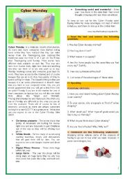 English Worksheet: SHOPPING - CYBER MONDAY