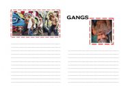 English worksheet: STREET GANGS ROUTINE + PRESENT SIMPLE 3RD PERSON SINGULAR