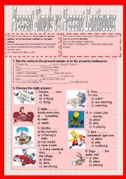 Present Simple vs  Present Continuous