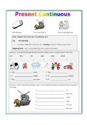 English Worksheet: Present Continuous