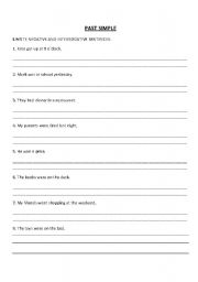 English worksheet: PAST SIMPLE