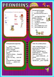 English Worksheet: PRONOUNS