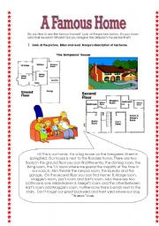 English Worksheet: a famous home