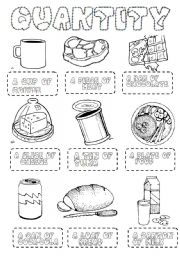 English Worksheet: food quantity PICTIONARY