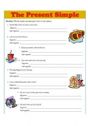 English Worksheet: The Present Simple:  Negative & Interrogative Forms