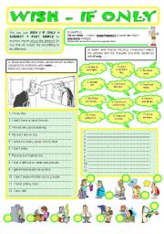 English Worksheet: WISH / IF ONLY + PAST SIMPLE