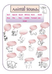 English Worksheet: animal sounds