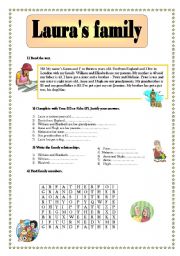 English Worksheet: Have got & has got plus vocabulary about family members
