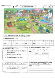 English Worksheet: At the zoo: test for beginners