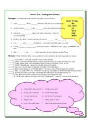 English Worksheet: Idioms Test II: Feelings & Memory