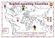 English Worksheet: ENGLISH SPEAKING COUNTRIES *** 8 pages***