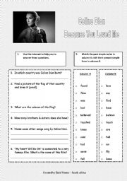 English Worksheet: Song: Celine Dion Because You Loved Me