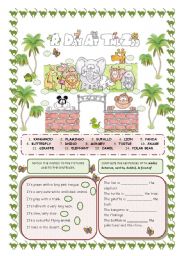 English Worksheet: A DAY AT THE ZOO