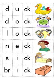 English Worksheet: Consonant diagraph -ck- Game