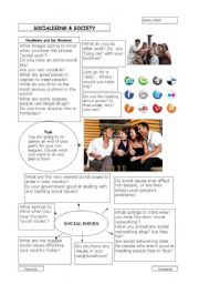 English Worksheet: Socialising & Society