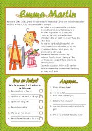 English Worksheet: EMMA MARTIN