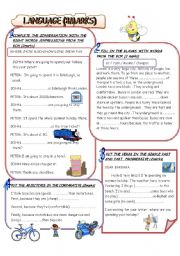 language part of the end of term test for 8th form