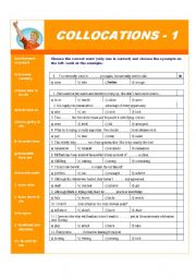 English Worksheet: Collocations - part 1