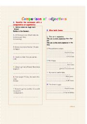 English worksheet: Comparison of Adjectives