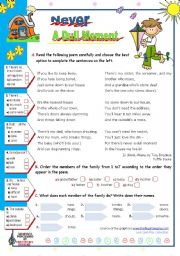 English Worksheet: Never a dull moment, a poem by Tony Bradman for elementary students