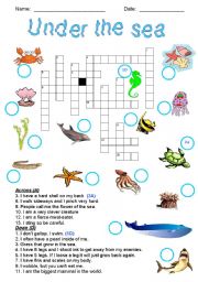 Under the sea Crossword