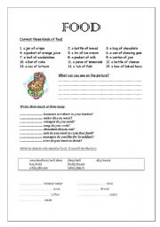 English Worksheet: Food+countables