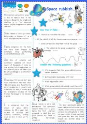 English Worksheet: Space rubbish..