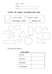 English worksheet: Shapes