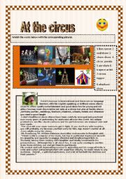 English Worksheet: At the circus