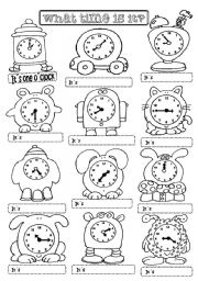 English Worksheet: WHAT TIME IS IT?