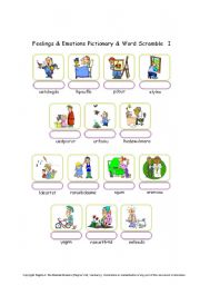 Feelings & Emotions / Pictionary - Word Scramble 2/2