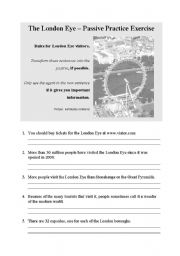 English Worksheet: Passive Voice - The London Eye (2 Pages)
