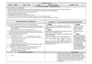 English Worksheet: unit plan