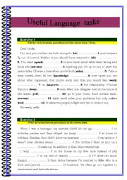 English Worksheet: useful language tasks 