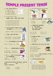 English Worksheet: simple present tense (a multiple choice test)