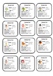 English Worksheet: Identity Cards - part 2