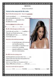 English Worksheet: Listening - BEYONE Broke hearted girl