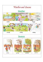 English Worksheet: weather &seasons