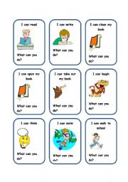 English Worksheet: CAN cards1