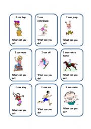 English Worksheet: CAN cards 3
