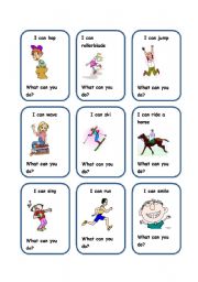 English Worksheet: CAN cards 3