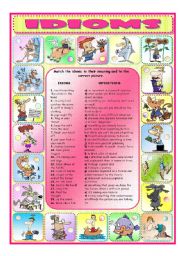 English Worksheet: IDIOMS