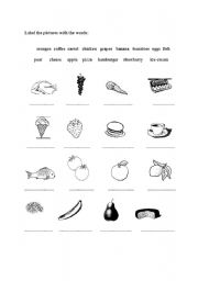 English worksheet: food vocabulary