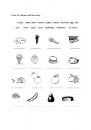 English Worksheet: food vocabulary