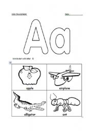 English worksheet: Letter Aa recognition correction 