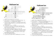English Worksheet: crossword on halloween