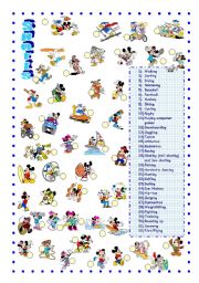English Worksheet: SPORTS WITH MICKEY AND HIS FRIENDS