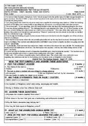 English Worksheet: another reading comprehension text