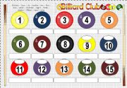 Billiard Club: Numbers 1-15 Pictionary (BW included)