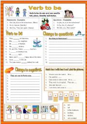 English Worksheet: Verb to be - Exercise